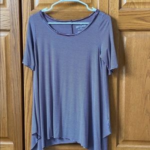 Short Sleeve American Eagle Striped Long Shirt